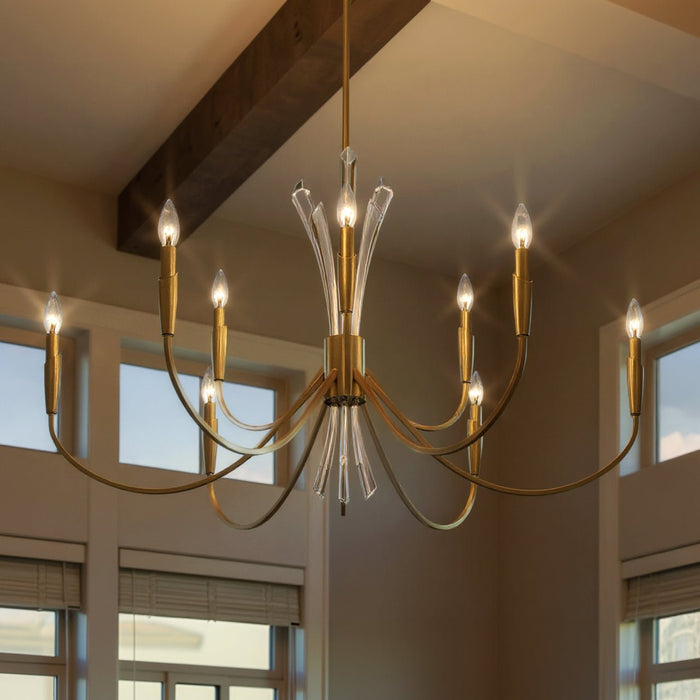 UQL6052 Glam Indoor Chandelier, 25.00''H x 40.00''W x 40.00''Dep, Brushed Gold Finish, Wheaton Collection