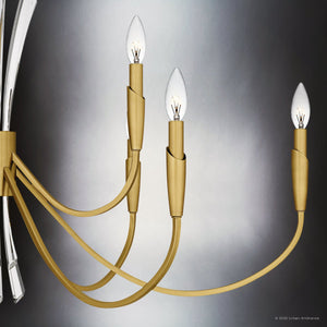 Urban Ambiance - Chandelier - UQL6052 Glam Indoor Chandelier, 25.00''H x 40.00''W x 40.00''Dep, Brushed Gold Finish, Wheaton Collection - 