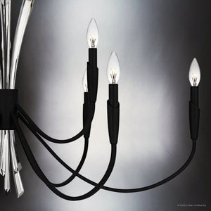 Urban Ambiance - Chandelier - UQL6053 Glam Indoor Chandelier, 25.00''H x 40.00''W x 40.00''Dep, Matte Black Finish, Wheaton Collection - 