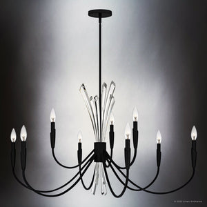 Urban Ambiance - Chandelier - UQL6053 Glam Indoor Chandelier, 25.00''H x 40.00''W x 40.00''Dep, Matte Black Finish, Wheaton Collection - 