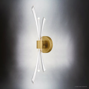 Urban Ambiance - Wall Sconce - UQL6054 Glam Indoor Wall Sconce, 22.50''H x 5.00''W x 5.25''Dep, Brushed Gold Finish, Wheaton Collection - 