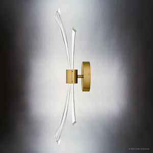 Urban Ambiance - Wall Sconce - UQL6054 Glam Indoor Wall Sconce, 22.50''H x 5.00''W x 5.25''Dep, Brushed Gold Finish, Wheaton Collection - 