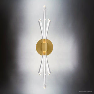 Urban Ambiance - Wall Sconce - UQL6054 Glam Indoor Wall Sconce, 22.50''H x 5.00''W x 5.25''Dep, Brushed Gold Finish, Wheaton Collection - 