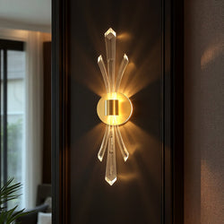 Urban Ambiance - Wall Sconce - UQL6054 Glam Indoor Wall Sconce, 22.50''H x 5.00''W x 5.25''Dep, Brushed Gold Finish, Wheaton Collection - 