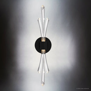 Urban Ambiance - Wall Sconce - UQL6055 Glam Indoor Wall Sconce, 22.50''H x 5.00''W x 5.25''Dep, Matte Black Finish, Wheaton Collection - 