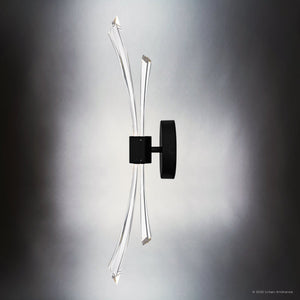 Urban Ambiance - Wall Sconce - UQL6055 Glam Indoor Wall Sconce, 22.50''H x 5.00''W x 5.25''Dep, Matte Black Finish, Wheaton Collection - 