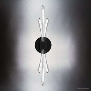 Urban Ambiance - Wall Sconce - UQL6055 Glam Indoor Wall Sconce, 22.50''H x 5.00''W x 5.25''Dep, Matte Black Finish, Wheaton Collection - 