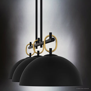 Urban Ambiance - Chandelier - UQL6061 Urban Loft Indoor Chandelier, 10.00''H x 44.25''W x 12.00''Dep, Matte Black Finish, Colton Collection - 