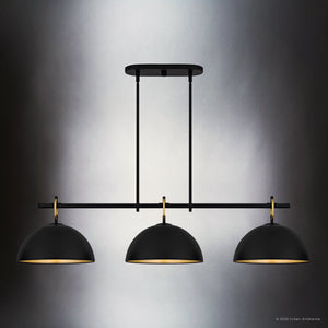 Urban Ambiance - Chandelier - UQL6061 Urban Loft Indoor Chandelier, 10.00''H x 44.25''W x 12.00''Dep, Matte Black Finish, Colton Collection - 