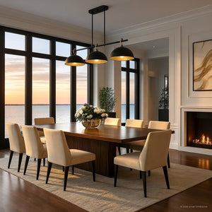 Urban Ambiance - Chandelier - UQL6061 Urban Loft Indoor Chandelier, 10.00''H x 44.25''W x 12.00''Dep, Matte Black Finish, Colton Collection - 