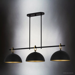 Urban Ambiance - Chandelier - UQL6061 Urban Loft Indoor Chandelier, 10.00''H x 44.25''W x 12.00''Dep, Matte Black Finish, Colton Collection - 