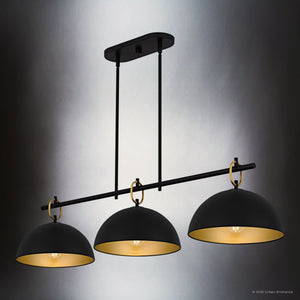 Urban Ambiance - Chandelier - UQL6061 Urban Loft Indoor Chandelier, 10.00''H x 44.25''W x 12.00''Dep, Matte Black Finish, Colton Collection - 