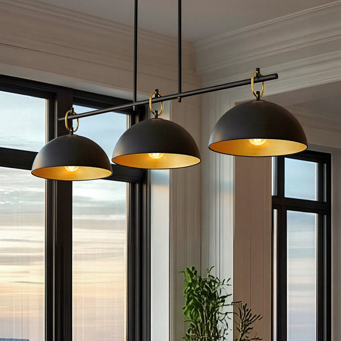 UQL6061 Urban Loft Indoor Chandelier, 10.00''H x 44.25''W x 12.00''Dep, Matte Black Finish, Colton Collection