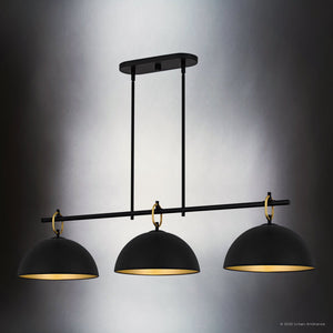 Urban Ambiance - Chandelier - UQL6061 Urban Loft Indoor Chandelier, 10.00''H x 44.25''W x 12.00''Dep, Matte Black Finish, Colton Collection - 
