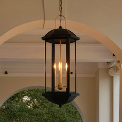 Urban Ambiance - Pendant - UQL6070 Modern Rustic Indoor Pendant, 26.50''H x 10.00''W x 10.00''Dep, Matte Black Finish, Richland Collection - 
