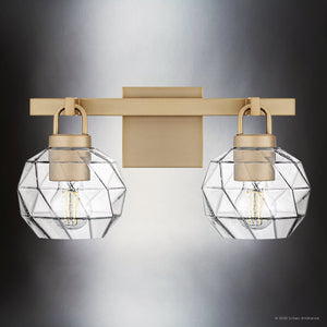 Urban Ambiance - Bath Light - UQL6080 Cosmopolitan Indoor Bath Light, 8.25''H x 16.00''W x 7.50''Dep, Bronze Gold Finish, Delano Collection - 