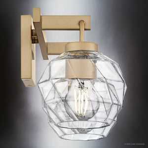 Urban Ambiance - Bath Light - UQL6080 Cosmopolitan Indoor Bath Light, 8.25''H x 16.00''W x 7.50''Dep, Bronze Gold Finish, Delano Collection - 