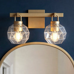 Urban Ambiance - Bath Light - UQL6080 Cosmopolitan Indoor Bath Light, 8.25''H x 16.00''W x 7.50''Dep, Bronze Gold Finish, Delano Collection - 