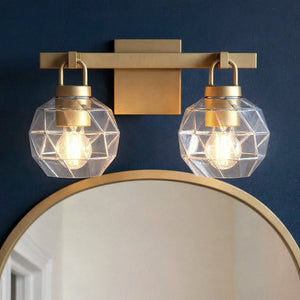 Urban Ambiance - Bath Light - UQL6080 Cosmopolitan Indoor Bath Light, 8.25''H x 16.00''W x 7.50''Dep, Bronze Gold Finish, Delano Collection - 