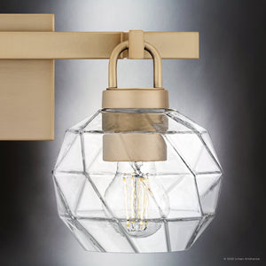 Urban Ambiance - Bath Light - UQL6080 Cosmopolitan Indoor Bath Light, 8.25''H x 16.00''W x 7.50''Dep, Bronze Gold Finish, Delano Collection - 