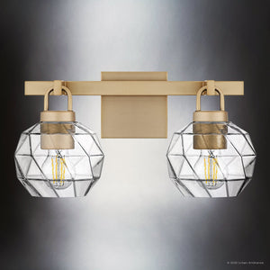 Urban Ambiance - Bath Light - UQL6080 Cosmopolitan Indoor Bath Light, 8.25''H x 16.00''W x 7.50''Dep, Bronze Gold Finish, Delano Collection - 
