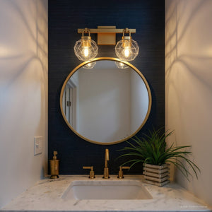 Urban Ambiance - Bath Light - UQL6080 Cosmopolitan Indoor Bath Light, 8.25''H x 16.00''W x 7.50''Dep, Bronze Gold Finish, Delano Collection - 