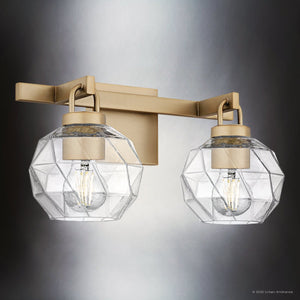 Urban Ambiance - Bath Light - UQL6080 Cosmopolitan Indoor Bath Light, 8.25''H x 16.00''W x 7.50''Dep, Bronze Gold Finish, Delano Collection - 