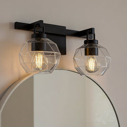 Urban Ambiance - Bath Light - UQL6081 Cosmopolitan Indoor Bath Light, 8.25''H x 16.00''W x 7.50''Dep, Matte Black Finish, Delano Collection - 