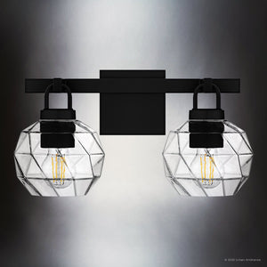 Urban Ambiance - Bath Light - UQL6081 Cosmopolitan Indoor Bath Light, 8.25''H x 16.00''W x 7.50''Dep, Matte Black Finish, Delano Collection - 