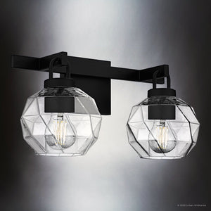 Urban Ambiance - Bath Light - UQL6081 Cosmopolitan Indoor Bath Light, 8.25''H x 16.00''W x 7.50''Dep, Matte Black Finish, Delano Collection - 
