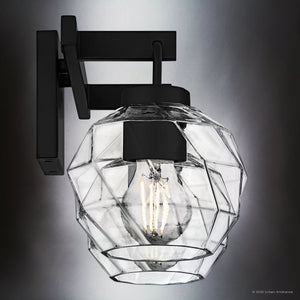 Urban Ambiance - Bath Light - UQL6081 Cosmopolitan Indoor Bath Light, 8.25''H x 16.00''W x 7.50''Dep, Matte Black Finish, Delano Collection - 