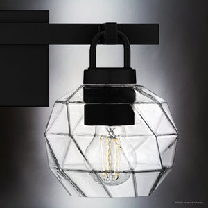 Urban Ambiance - Bath Light - UQL6081 Cosmopolitan Indoor Bath Light, 8.25''H x 16.00''W x 7.50''Dep, Matte Black Finish, Delano Collection - 