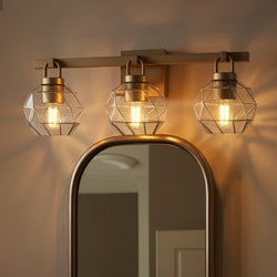 Urban Ambiance - Bath Light - UQL6082 Cosmopolitan Indoor Bath Light, 8.25''H x 24.00''W x 7.50''Dep, Bronze Gold Finish, Delano Collection - 