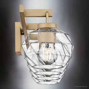 Urban Ambiance - Bath Light - UQL6084 Cosmopolitan Indoor Bath Light, 8.25''H x 32.00''W x 7.50''Dep, Bronze Gold Finish, Delano Collection - 