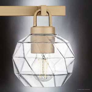 Urban Ambiance - Bath Light - UQL6084 Cosmopolitan Indoor Bath Light, 8.25''H x 32.00''W x 7.50''Dep, Bronze Gold Finish, Delano Collection - 