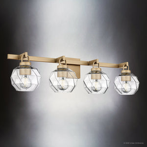 Urban Ambiance - Bath Light - UQL6084 Cosmopolitan Indoor Bath Light, 8.25''H x 32.00''W x 7.50''Dep, Bronze Gold Finish, Delano Collection - 