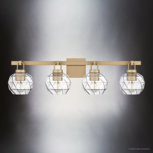 Urban Ambiance - Bath Light - UQL6084 Cosmopolitan Indoor Bath Light, 8.25''H x 32.00''W x 7.50''Dep, Bronze Gold Finish, Delano Collection - 