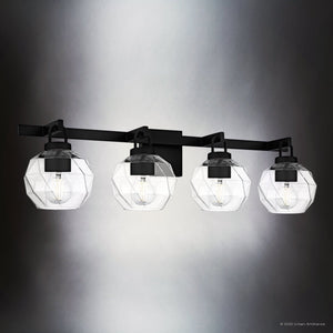 Urban Ambiance - Bath Light - UQL6085 Cosmopolitan Indoor Bath Light, 8.25''H x 32.00''W x 7.50''Dep, Matte Black Finish, Delano Collection - 