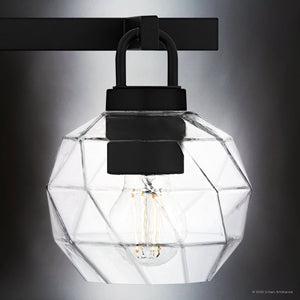 Urban Ambiance - Bath Light - UQL6085 Cosmopolitan Indoor Bath Light, 8.25''H x 32.00''W x 7.50''Dep, Matte Black Finish, Delano Collection - 