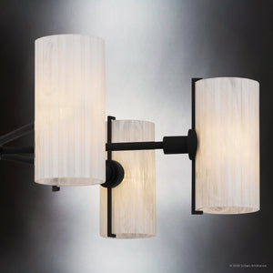 Urban Ambiance - Chandelier - UQL6091 Eclectic Indoor Chandelier, 8.75''H x 36.00''W x 36.00''Dep, Matte Black Finish, Florissant Collection - 