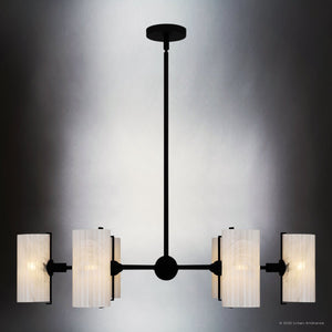 Urban Ambiance - Chandelier - UQL6091 Eclectic Indoor Chandelier, 8.75''H x 36.00''W x 36.00''Dep, Matte Black Finish, Florissant Collection - 