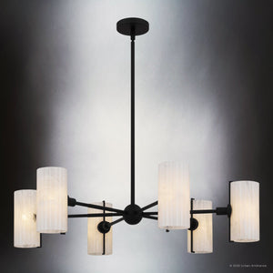Urban Ambiance - Chandelier - UQL6091 Eclectic Indoor Chandelier, 8.75''H x 36.00''W x 36.00''Dep, Matte Black Finish, Florissant Collection - 
