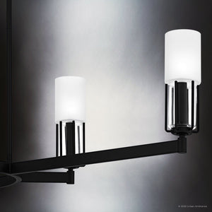 Urban Ambiance - Chandelier - UQL6101 Transitional Indoor Chandelier, 10.25''H x 48.00''W x 18.25''Dep, Matte Black Finish, Bradenton Collection - 