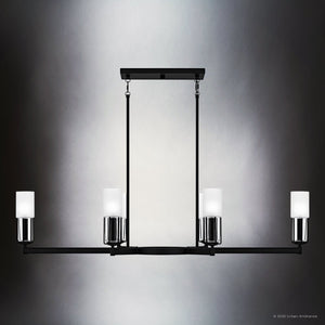Urban Ambiance - Chandelier - UQL6101 Transitional Indoor Chandelier, 10.25''H x 48.00''W x 18.25''Dep, Matte Black Finish, Bradenton Collection - 