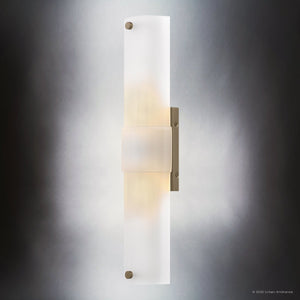 Urban Ambiance - Wall Sconce - UQL6111 Tuscan Indoor Wall Sconce, 22.00''H x 5.00''W x 3.50''Dep, Bronze Gold Finish, Milford Collection - 