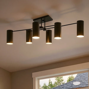 Urban Ambiance - Ceiling Light - UQL6113 Minimalist Indoor Ceiling Light, 14.00''H x 50.00''W x 21.00''Dep, Matte Black Finish, Glendora Collection - 
