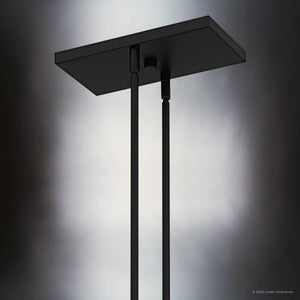Urban Ambiance - Chandelier - UQL6115 Minimalist Indoor Chandelier, 9.00''H x 50.00''W x 21.00''Dep, Matte Black Finish, Glendora Collection - 