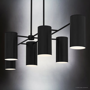Urban Ambiance - Chandelier - UQL6115 Minimalist Indoor Chandelier, 9.00''H x 50.00''W x 21.00''Dep, Matte Black Finish, Glendora Collection - 