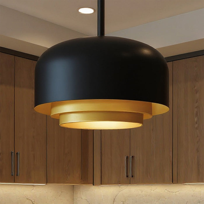 UQL6121 Glam Indoor Pendant, 11.50''H x 22.00''W x 22.00''Dep, Matte Black Finish, Joplin Collection