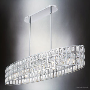 Urban Ambiance - Chandelier - UQL6130 Cosmopolitan Indoor Chandelier, 8.25''H x 42.00''W x 10.50''Dep, Polished Chrome Finish, Casselton Collection - 